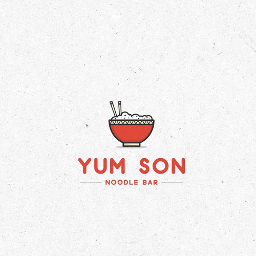 First draft and presentation of the Yum Son logo .