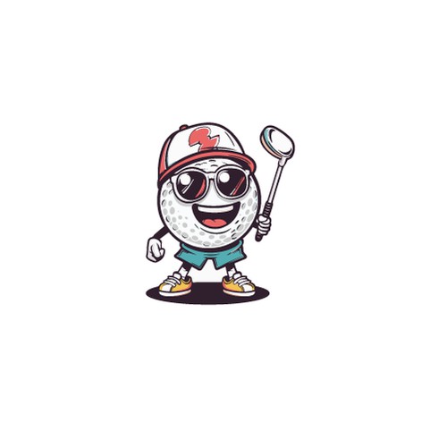 Golf accessories store character logo 
