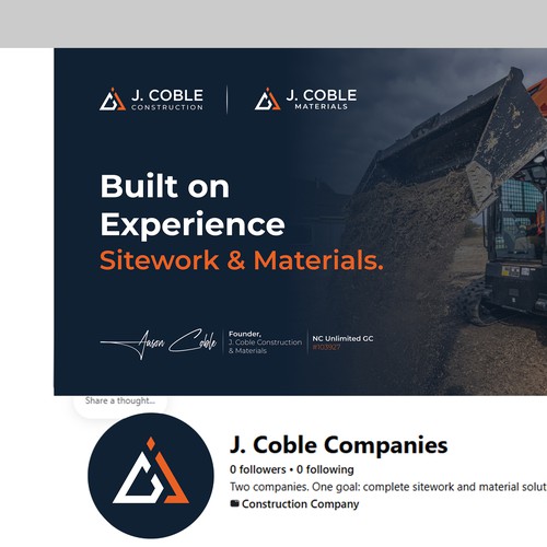 Modern Facebook Cover Design for Construction & Materials Brand
