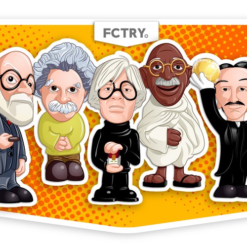 Einstein, Freud, Warhol, Tesla & Gandhi: Turn them into cartoon characters!