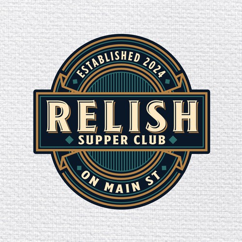 Vintage Art Deco Emblem Relish Supper Club