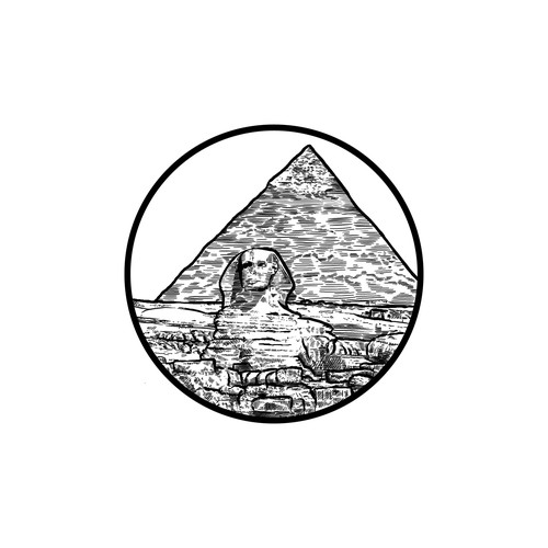 Pyramid of Giza design for a silver coin