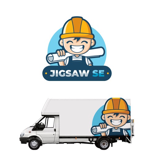 Playful contractor logo design