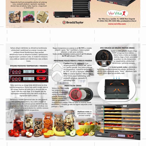 Brochure for food dehydrator