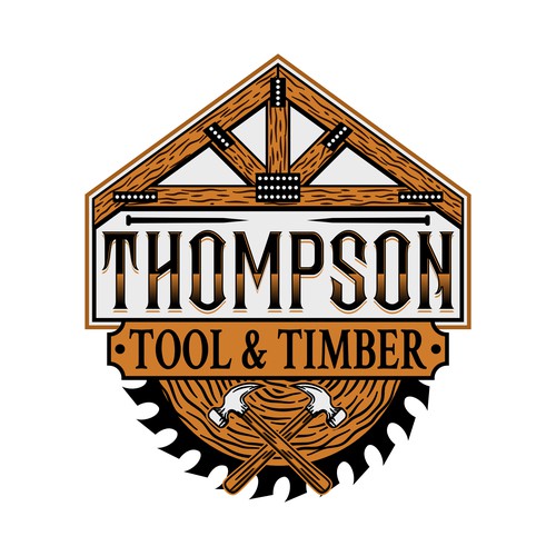 Vintage Emblem Logo Concept for Thompson Tool & Timber