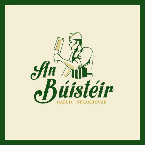 Irish Restaurant Logo An Búistéir  "The Butcher"