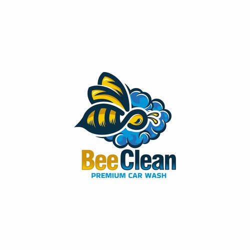 bee and water bubble logo
