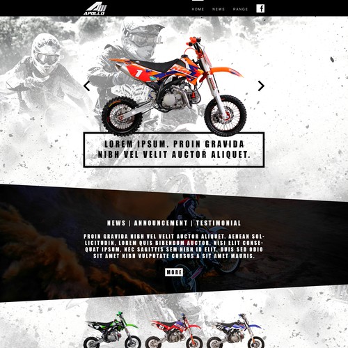 Create the NEW web site 2.0 for a US Motocross company