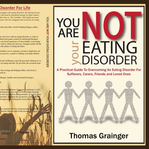 Design an inspiring book cover for an eating disorder recovery guide
