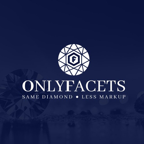 OnlyFacets – Luxury Lab-Grown Diamond Jewelry Logo Design