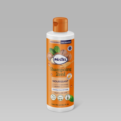Cosmetic shampoo packaging label design