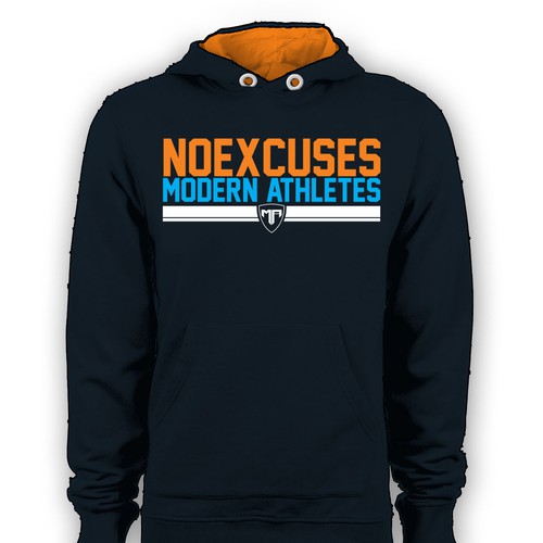 Create a tough pre-workout hoodie (NOEXCUSES)