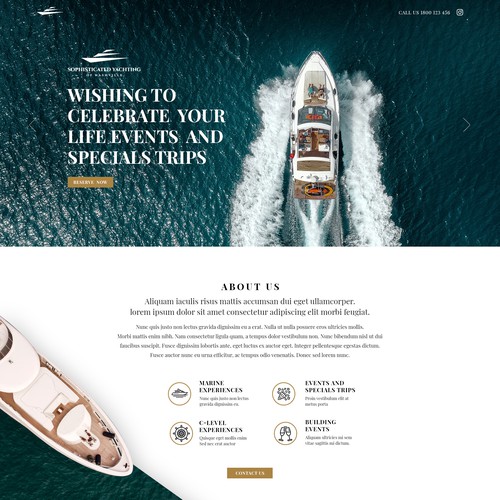 High-end sophisticated yacht charters website design for Sophisticated Yachting.