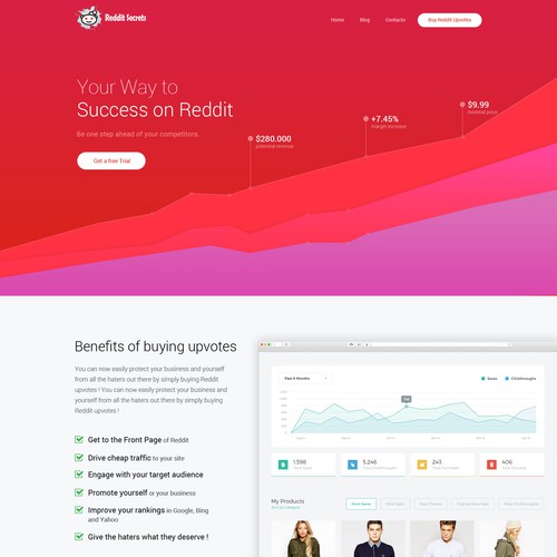 Landing page for Reddit 