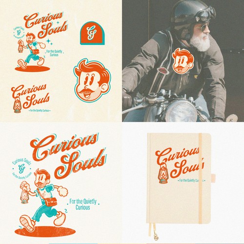 Retro fun logo design and mockups