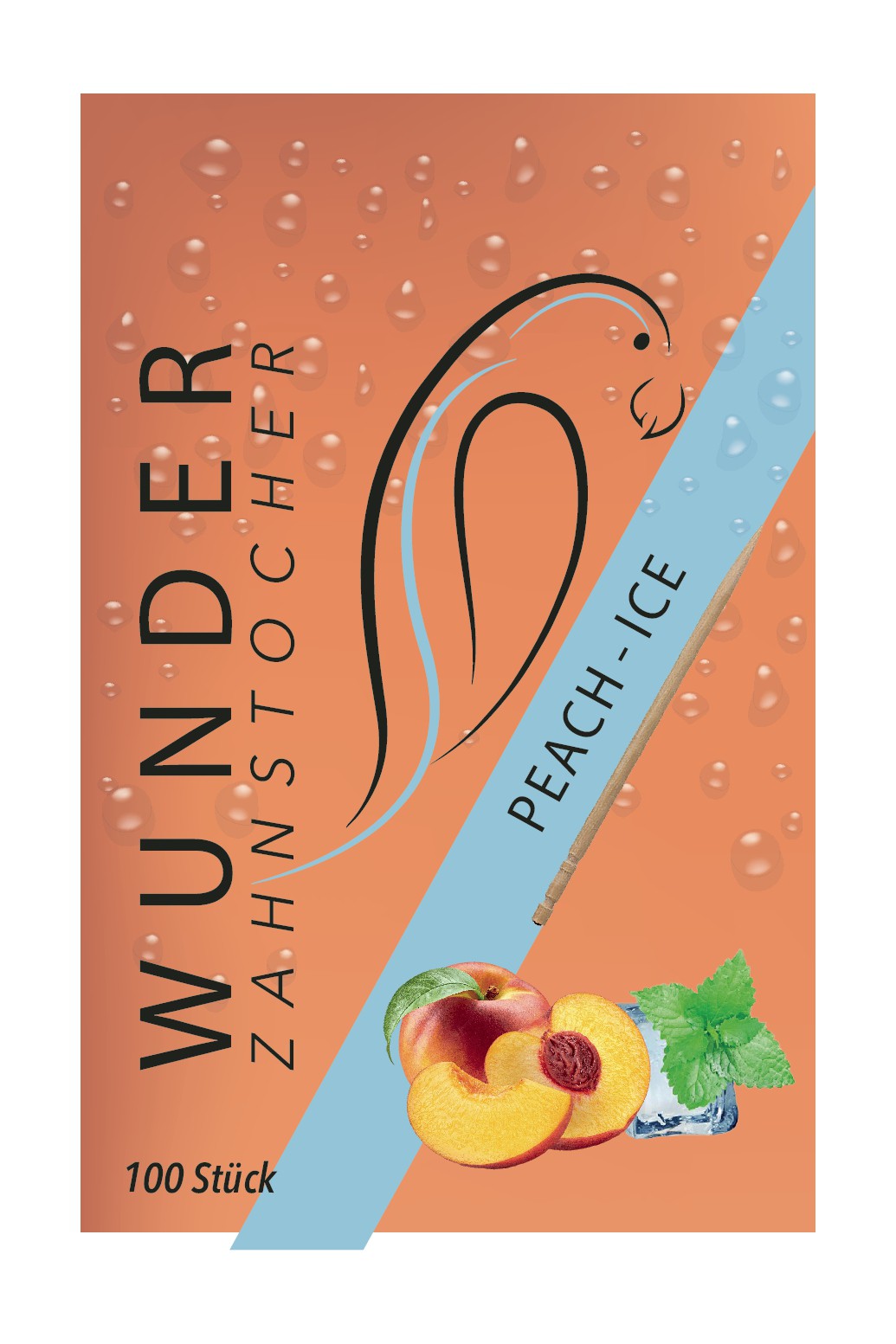 Design für Produktverpackung - Wunder Zahnstocher Peach Ice (Refill Pack)