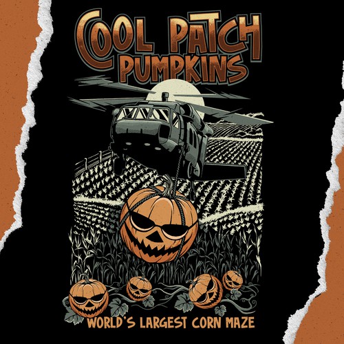 cool patch pumpkins tshirt design