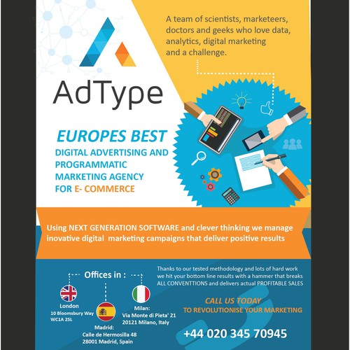 Full page magazine back-cover for digital marketing agency