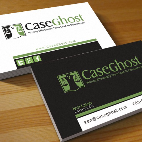logo and business card for Case Ghost