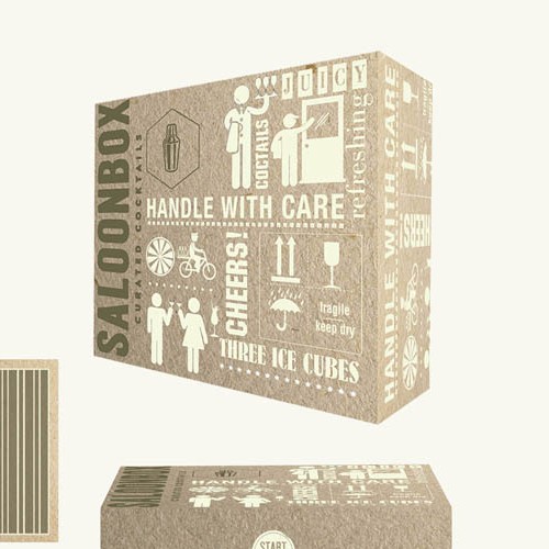 Design a luxury shipment box for a curated cocktail kit