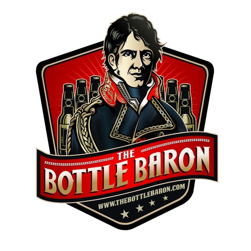 Create an interesting character logo for www.thebottlebaron.com