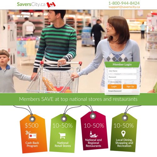 Create a consumer savings Membership Website style sheet!
