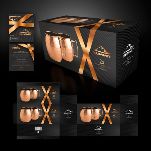 An elegant product package with black&copper design elements 2.