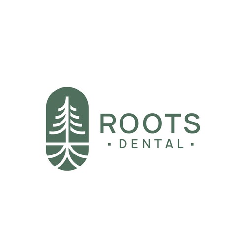 Minimalist logo for "Dental Roots"