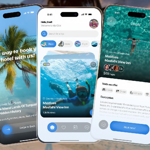 UI/UX design of Tourism application