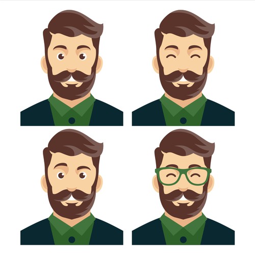 Bearded hipster men