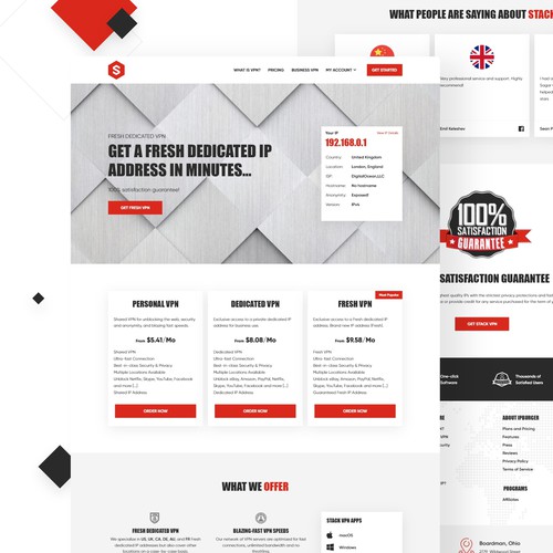 Stack VPN Website Design