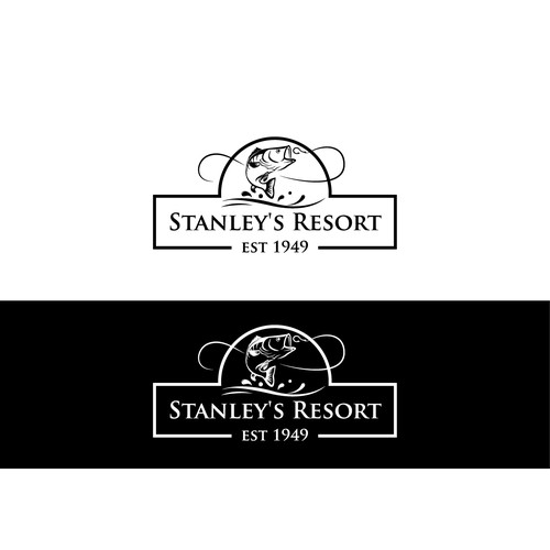 Create a dynamic logo for Stanley's Resort. A deluxe fishing resort inOntario.