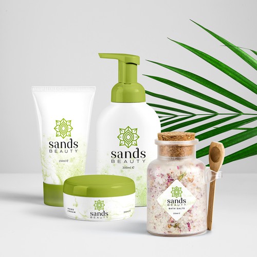 Sands Beauty logo or Upscale beauty, spa, and healthcare products