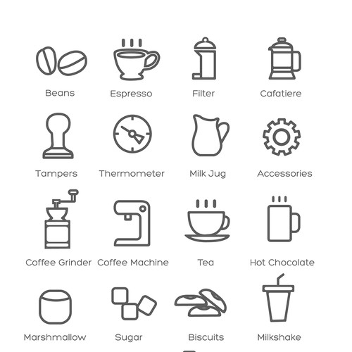 Coffee Shop icons set.