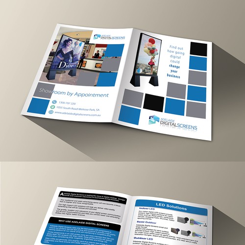 Create a stylish brochure for exciting digital screen business. Future work on offer to designer.