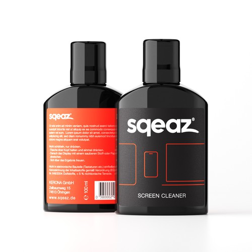 Sqeaz Screen Cleaner Label Design Concept