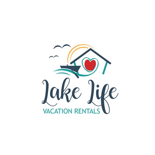 Fun, simple lake life logo