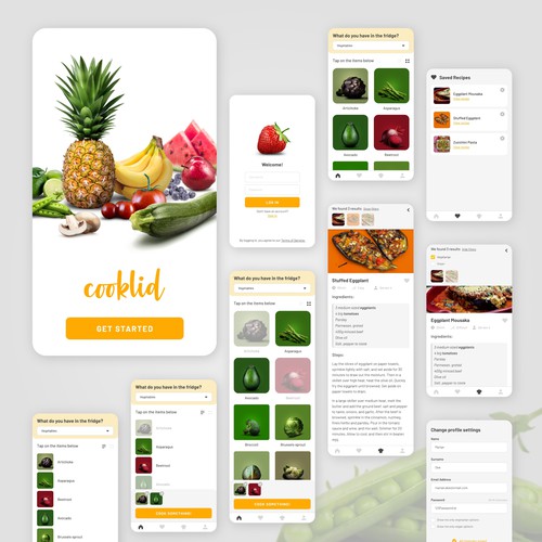 App design for a cooking recipe generator app