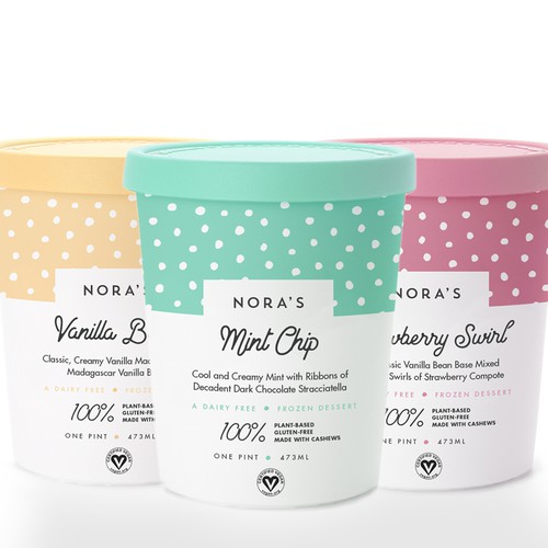 packaging concept for a vegan ice cream range