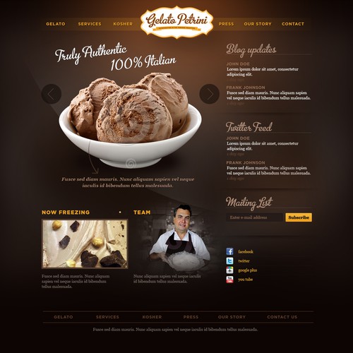 Help Gelato Petrini with a new website design