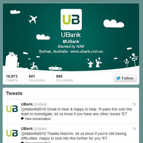 WANTED: Unique, Creative Twitter Profile for Online Bank