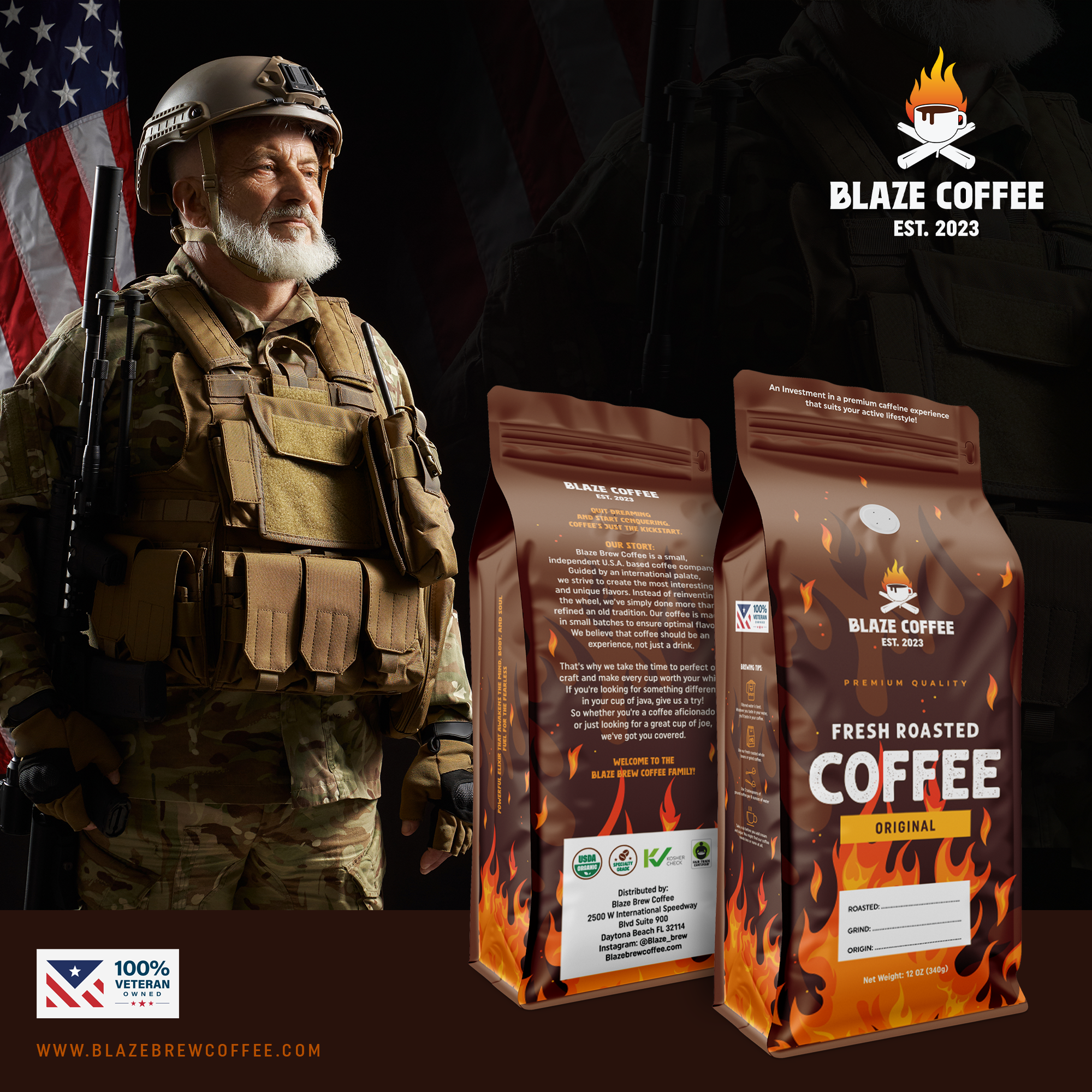 Create ads for blaze brew coffee