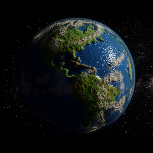 3D Stylized Globe of Planet Earth