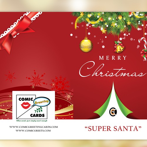 Create an Elegant Merry Christmas Card for Comic Greeting Cards