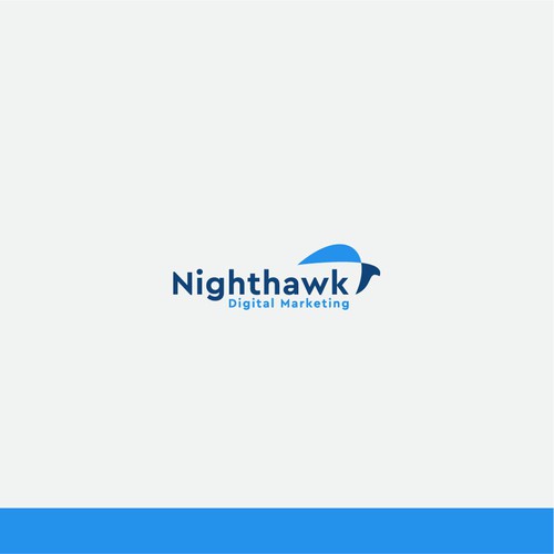 Flat minimalist nighthawk logo  