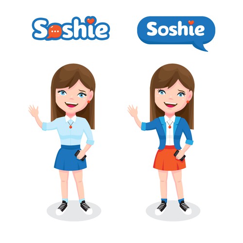 Logo and character design for social media website