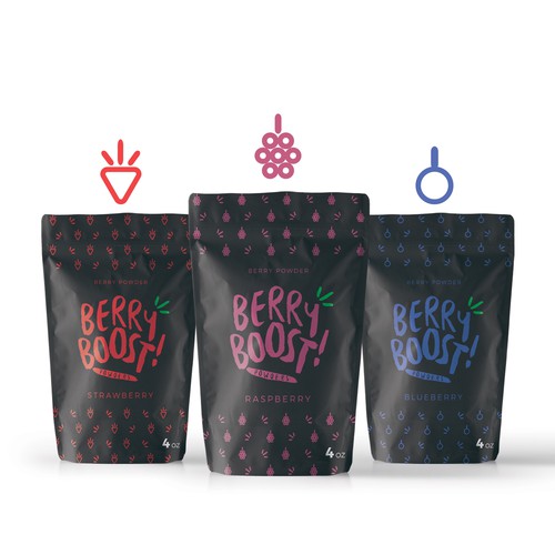 Berry Boost Powders Logo & Packaging Design