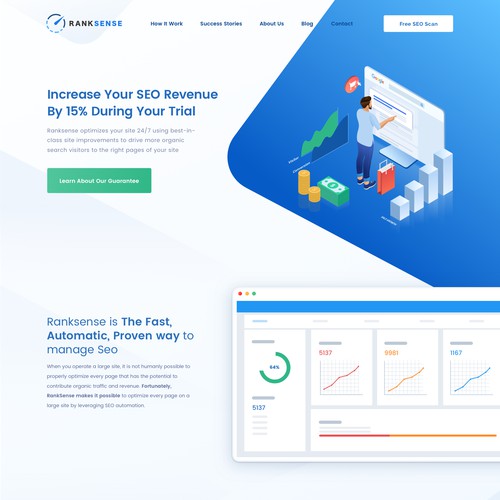 Home page for SEO service company