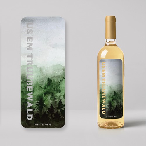 Etiquette for white wine bottle for a new young family wine brand