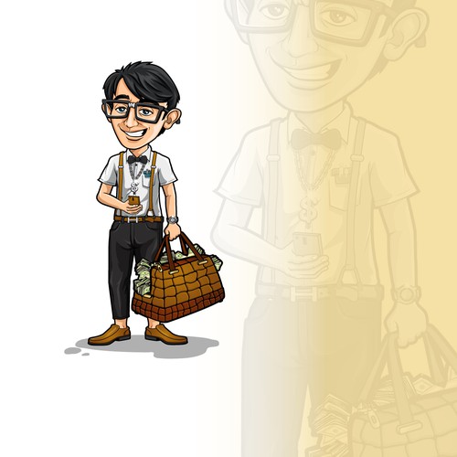 Illustration Man with bag full of money